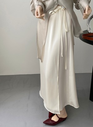 side ribbon sheer skirt〚 0066 〛