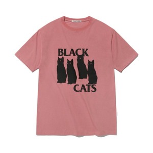 [VIVASTUDIO] BLACK CAT TEE [CORAL] 正規品 韓国ブランド 韓国代行 韓国通販 韓国ファッション Tシャツ