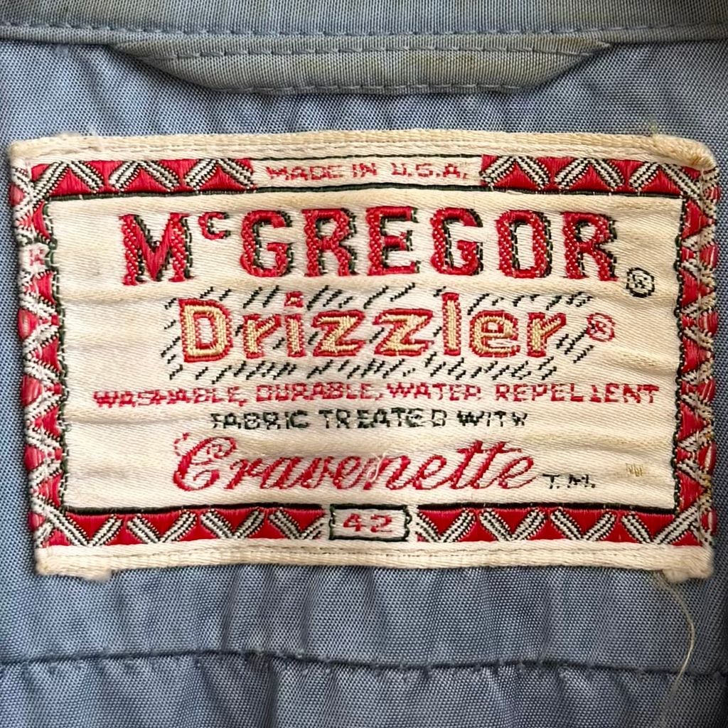 60's USA製 McGREGOR マックレガー Drizzler ドリズラー タロンジップ