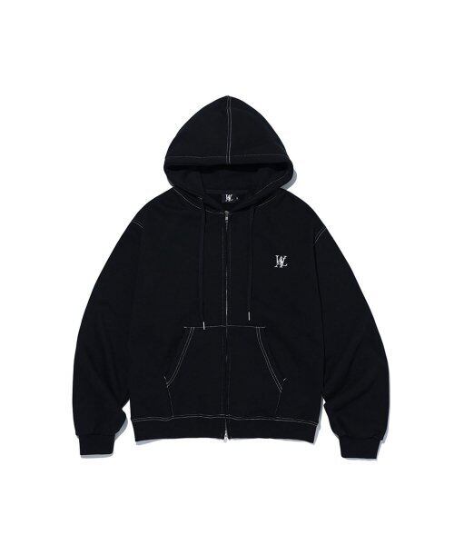 ☆NMIXX ソリュン 着用！！【WOOALONG】Signature stitch hood zip-up