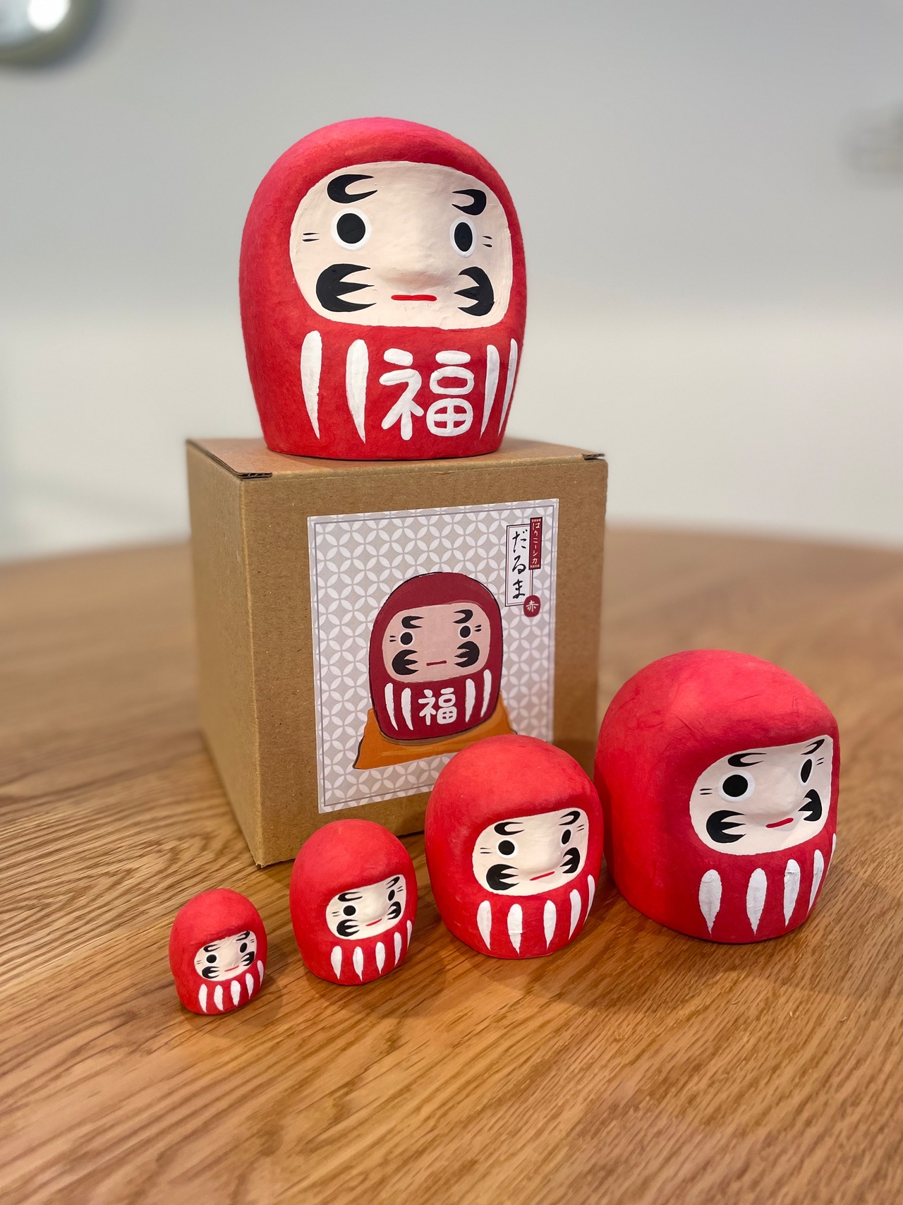 【お正月】はりこーシカ だるま 赤 和紙 日本 和雑貨 お土産 縁起物 張子のマトリョーシカ