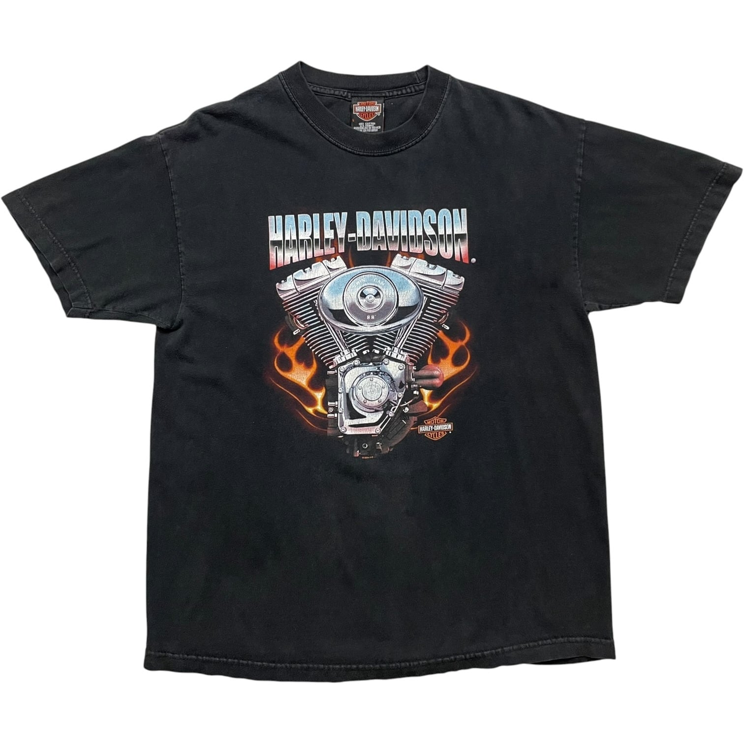 《L》Harley-Davidson ハーレーダビッドソン フロントプリント バックプリント ブラック no.10049