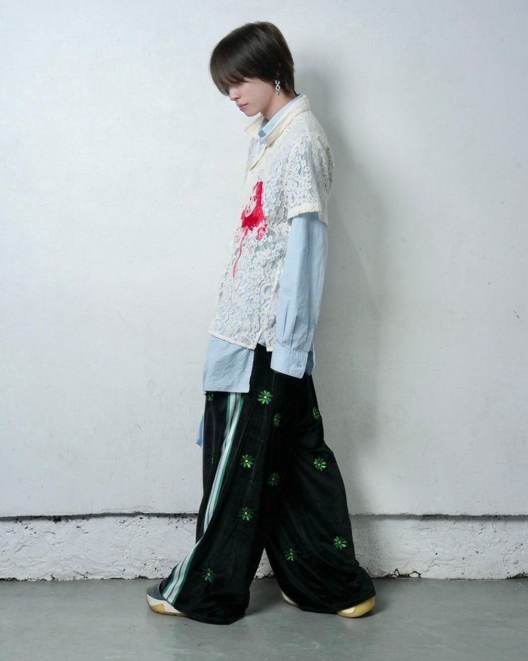 flower velour pants | ssssattimous