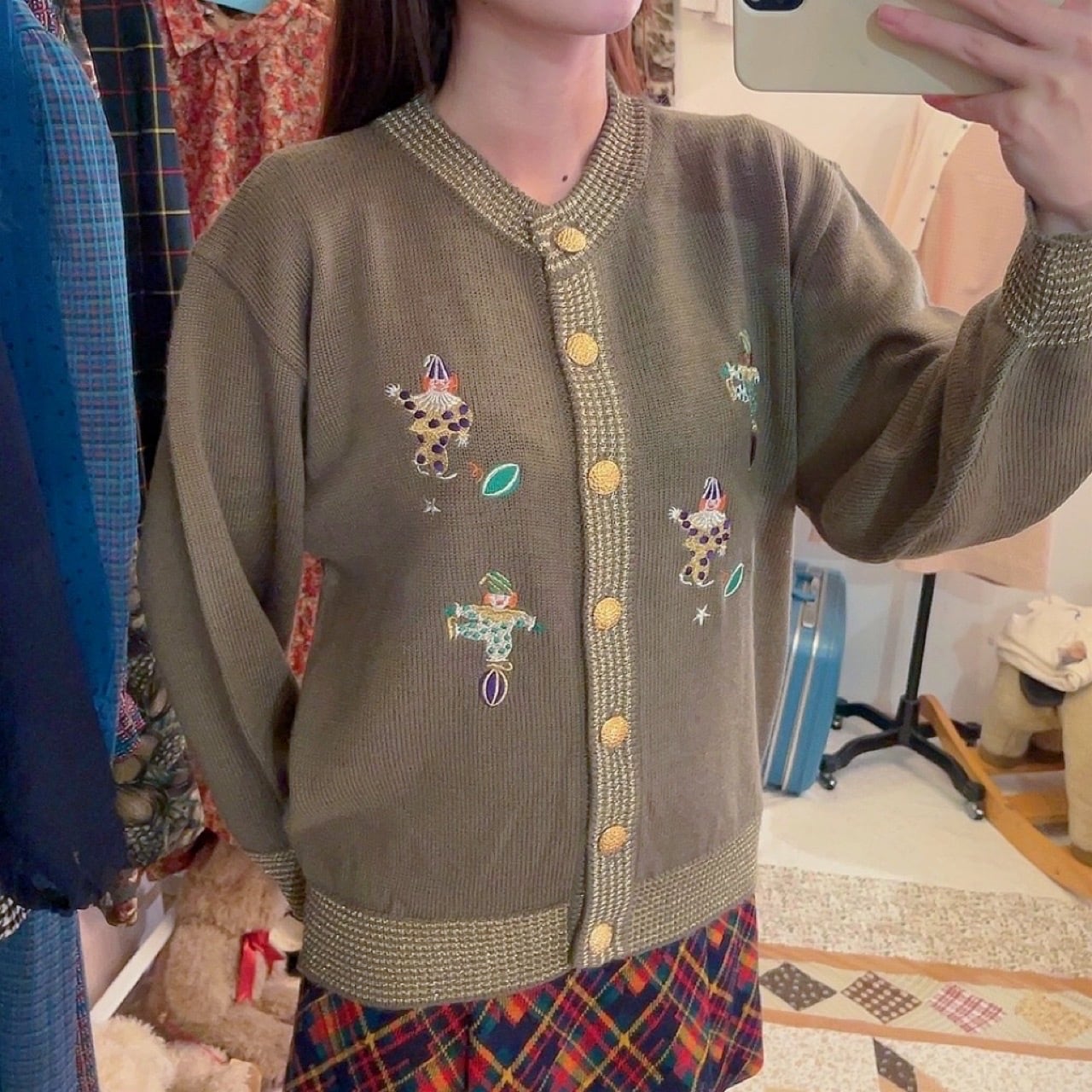 pierrot gold button knit cardigan