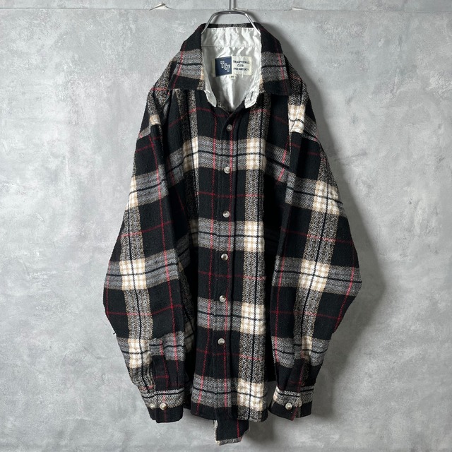 #6926 retoro check pattern flannel shirt