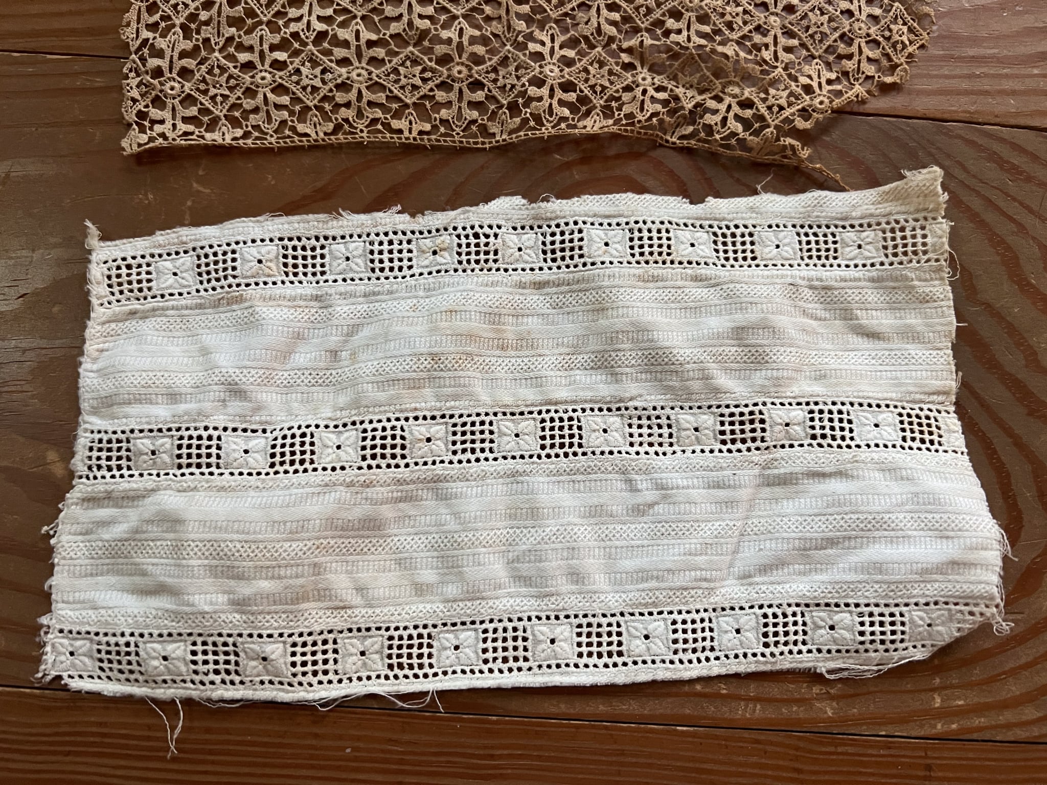 フランスアンティークレース端切れ 2枚セット *フレンチアンティーク