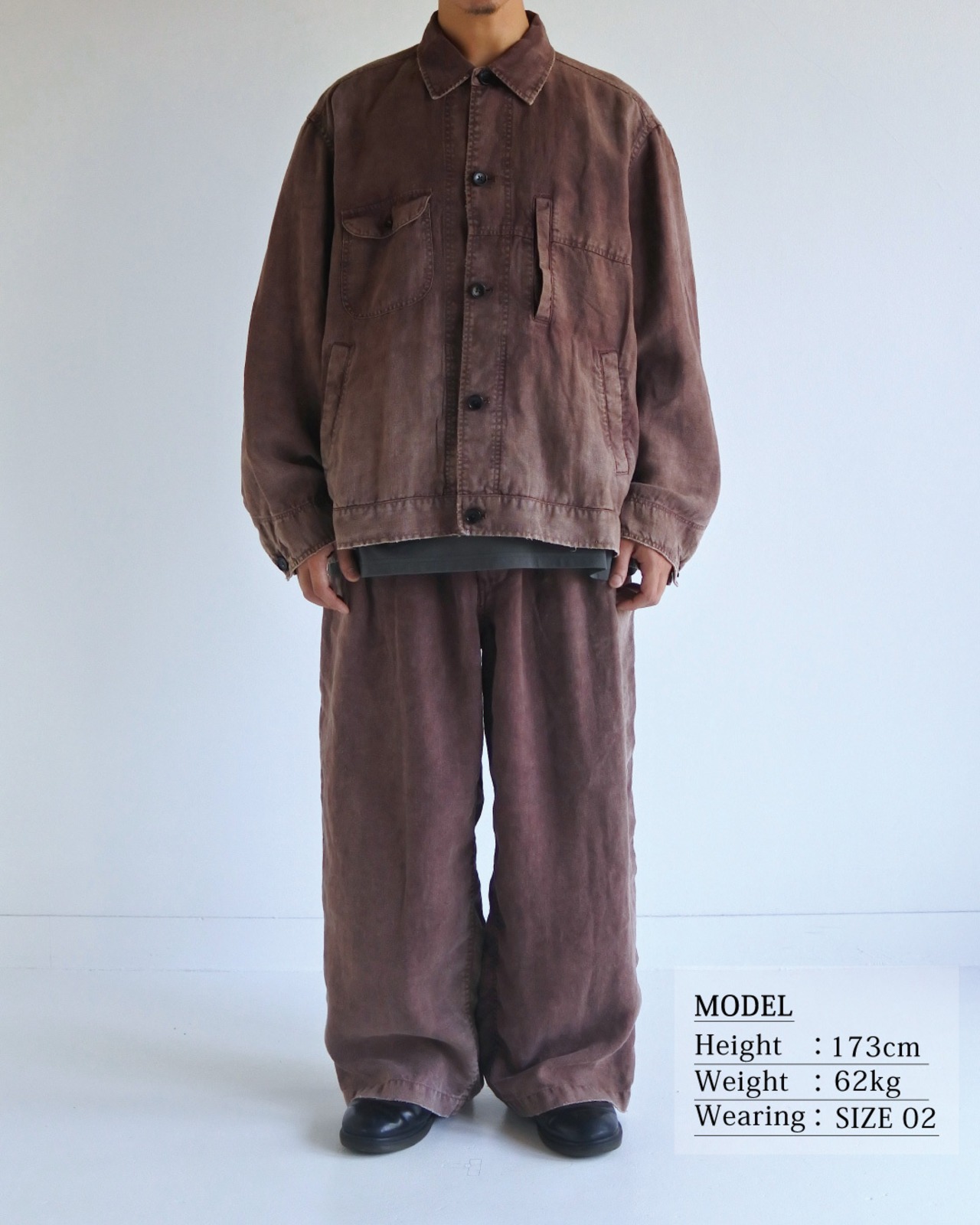 ANACHRONORM / FADED SULFUR DYED LINEN UTILITY JACKET