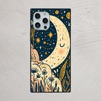 受注生産 iPhoneケース 三日月と星の夜空装飾｜星図アート STAR023A