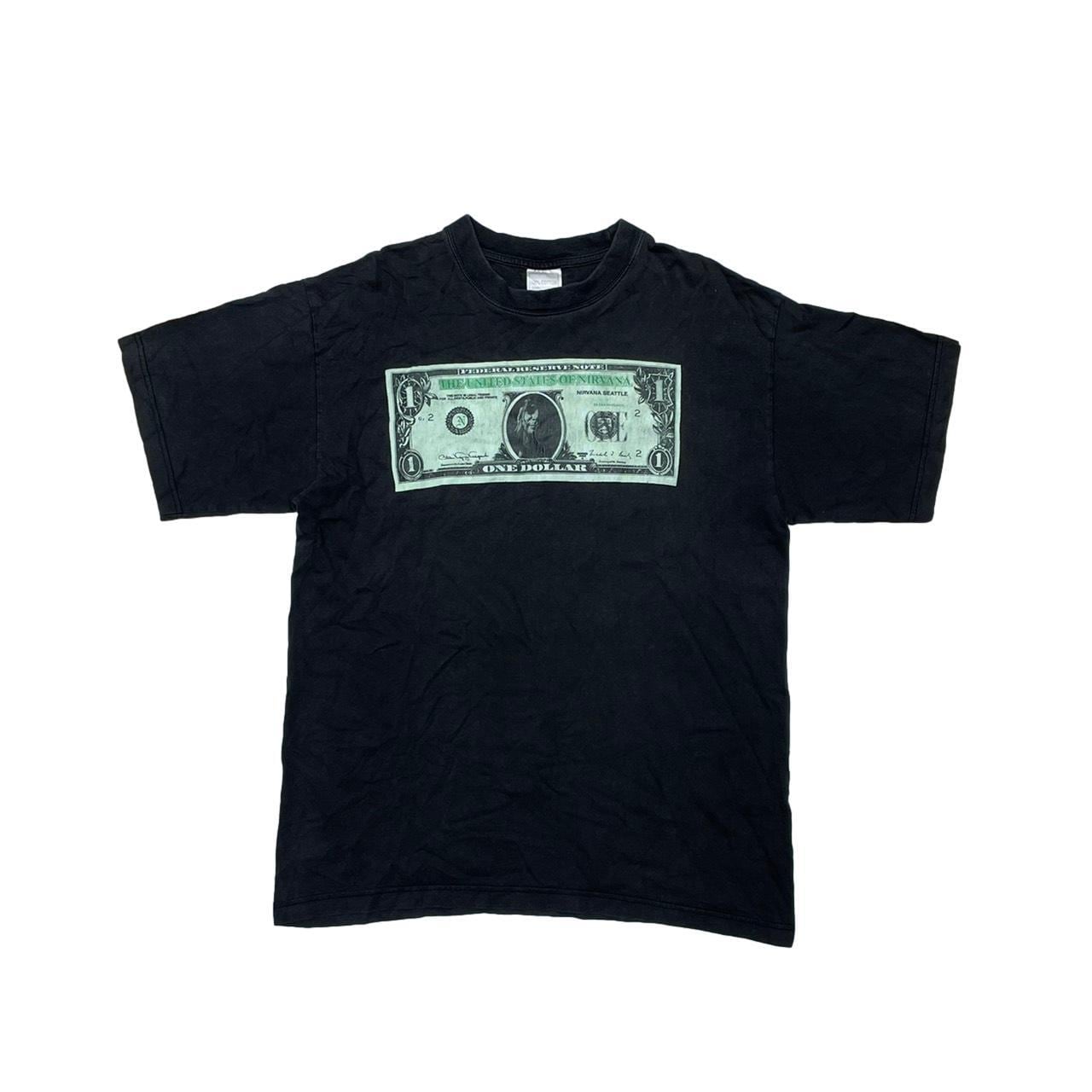 KURT COBAIN NIRVANA 1 DOLLAR EUROPE BOOTLEG TEE SHIRT 7929 KURT COBAIN NIRVANA 1 DOLLAR EUROPE BOOTLEG TEE SHIRT 7929