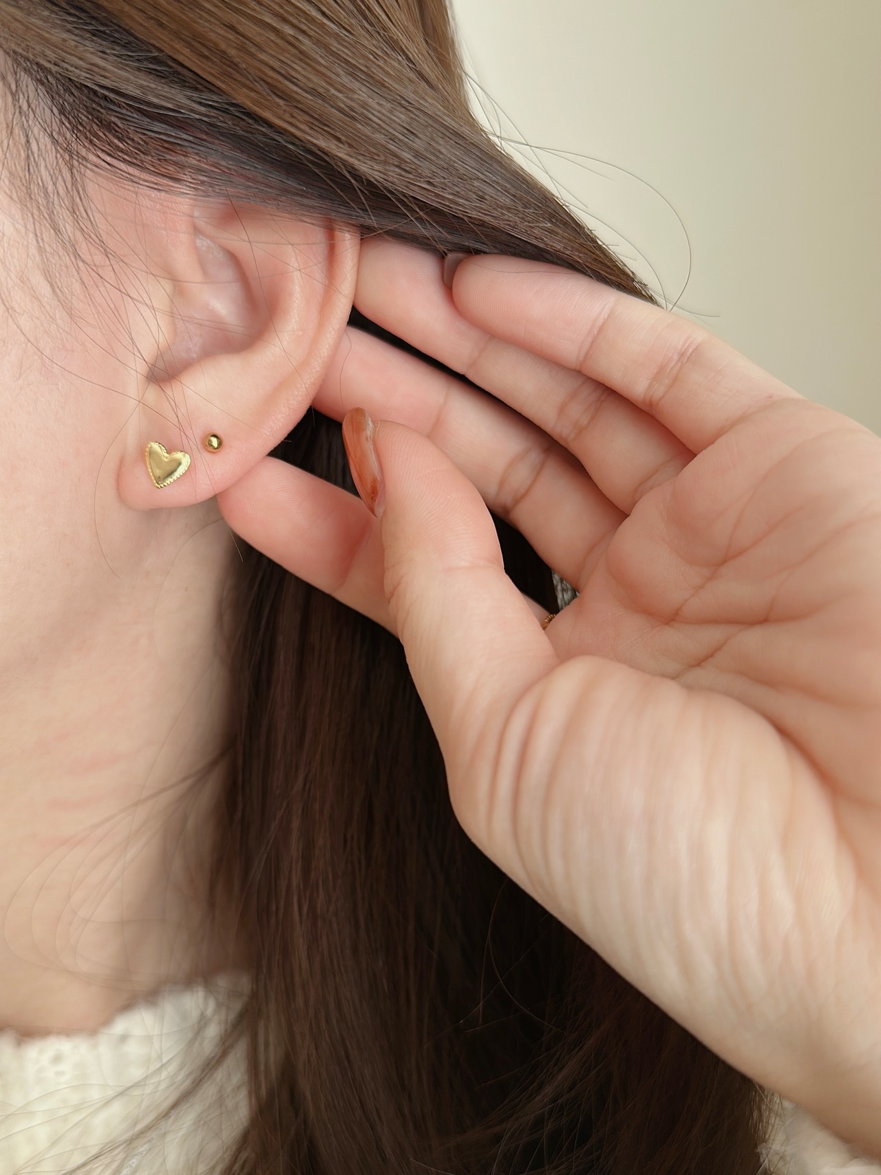 S925 スタッドハートピアス