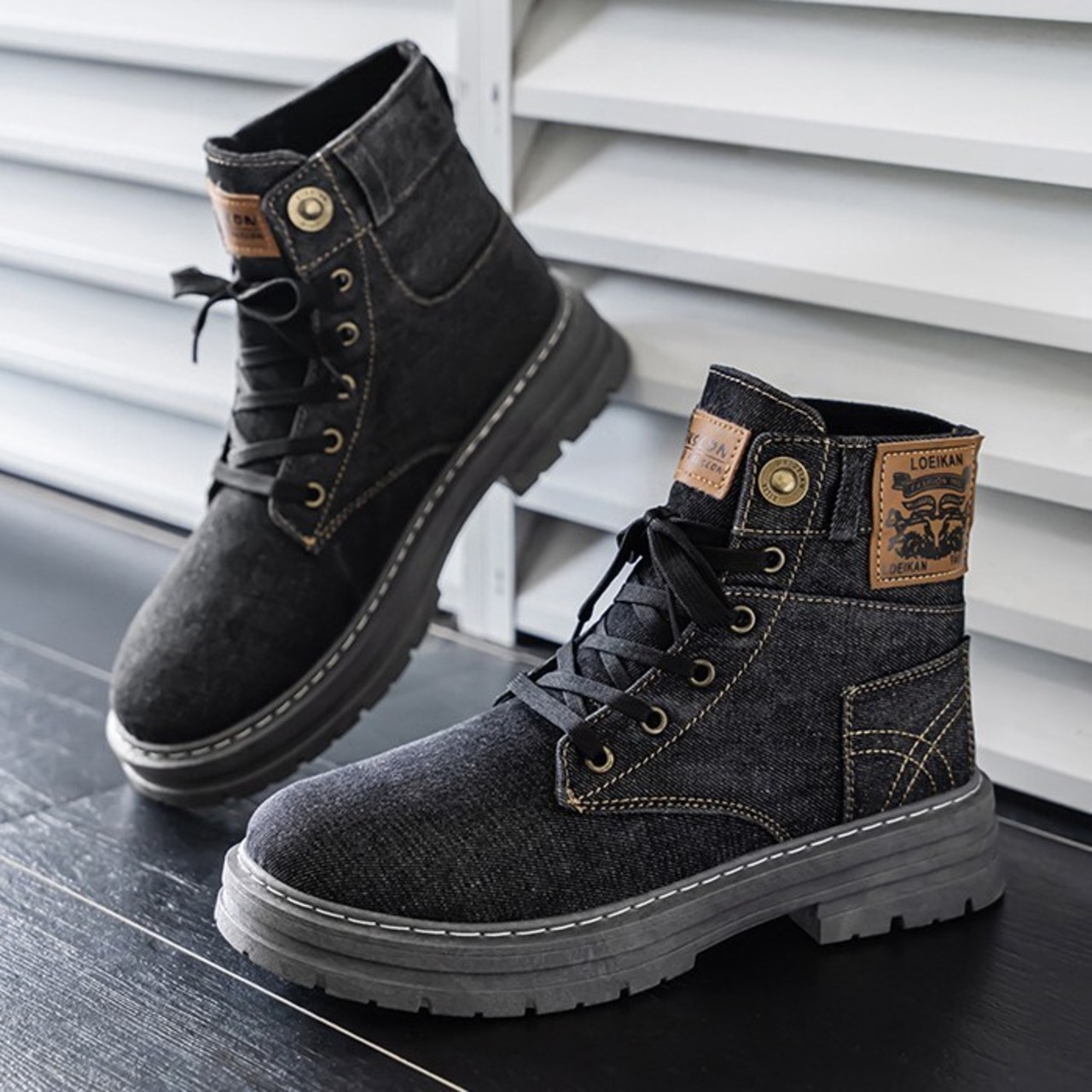 Denim Work Lace-Up Boots / デニム ワーク レースアップ ブーツ