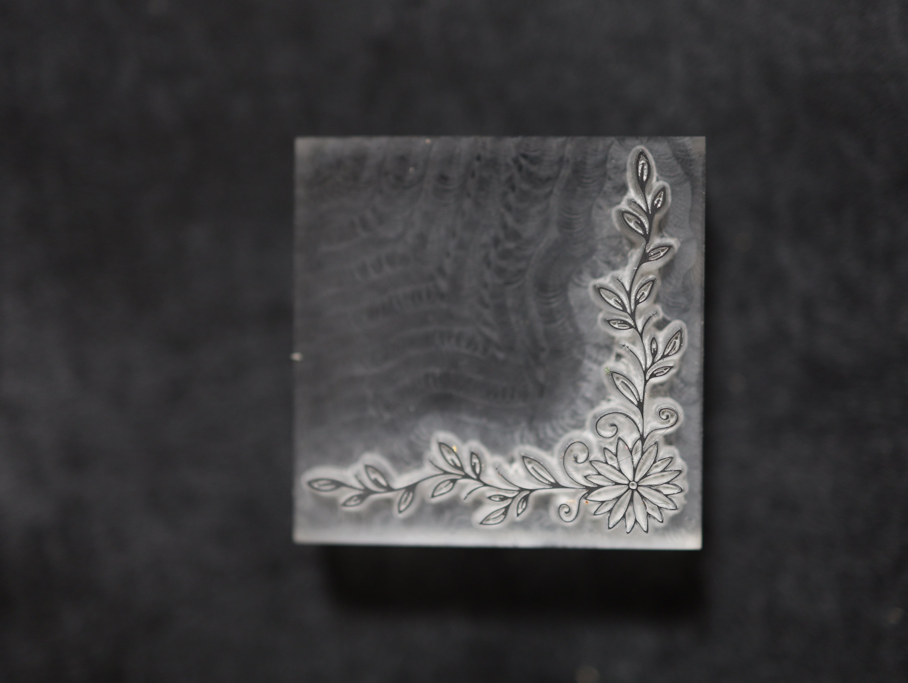 【アクリル刻印】コーナーボーダー　花柄　レザークラフト用