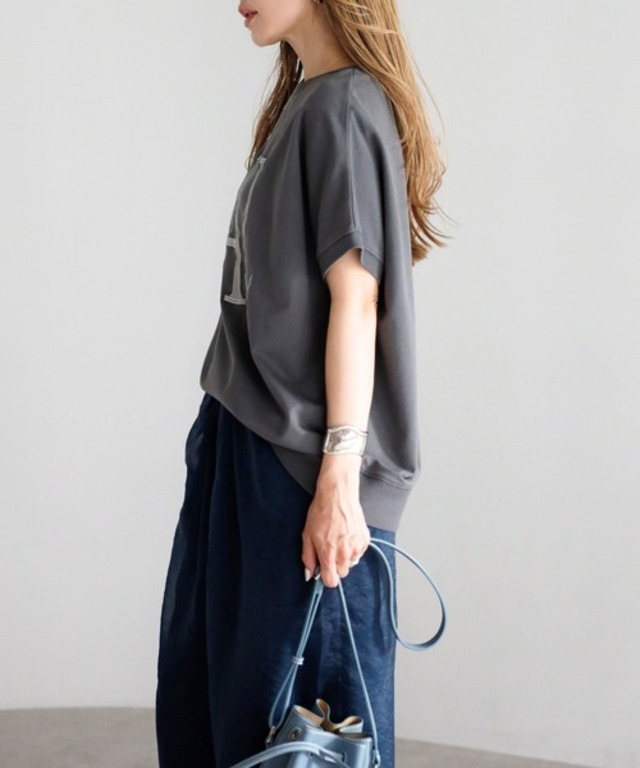 ヴィンテージライク刺繍ロゴスウェットTシャツ