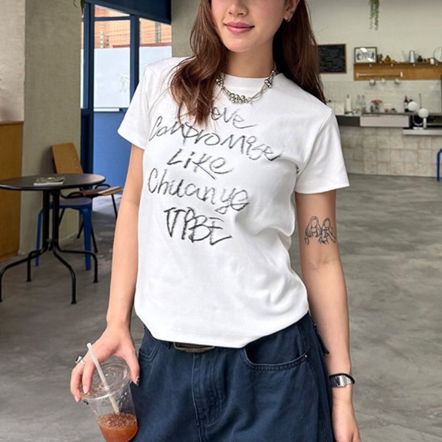 lettering logo short-sleeve tee　レタリングロゴ半袖ティー　J2071