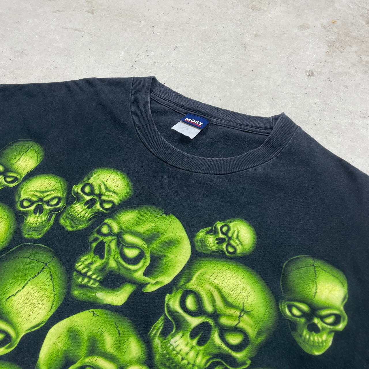 00年代 SKULL スカル 髑髏 ドクロ プリント Tシャツ メンズXL相当 古着 