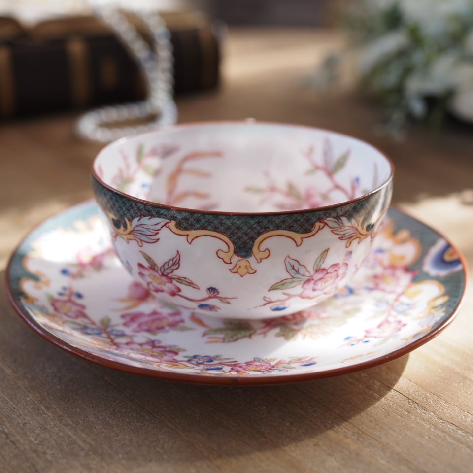 希少フランスアンティーク サルグミンヌ ミントン215 カップ＆ソーサー