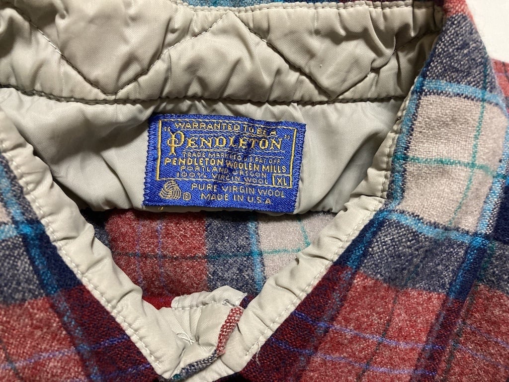 70s　PENDLETON　ウールチェックシャツ　ペンドルトン