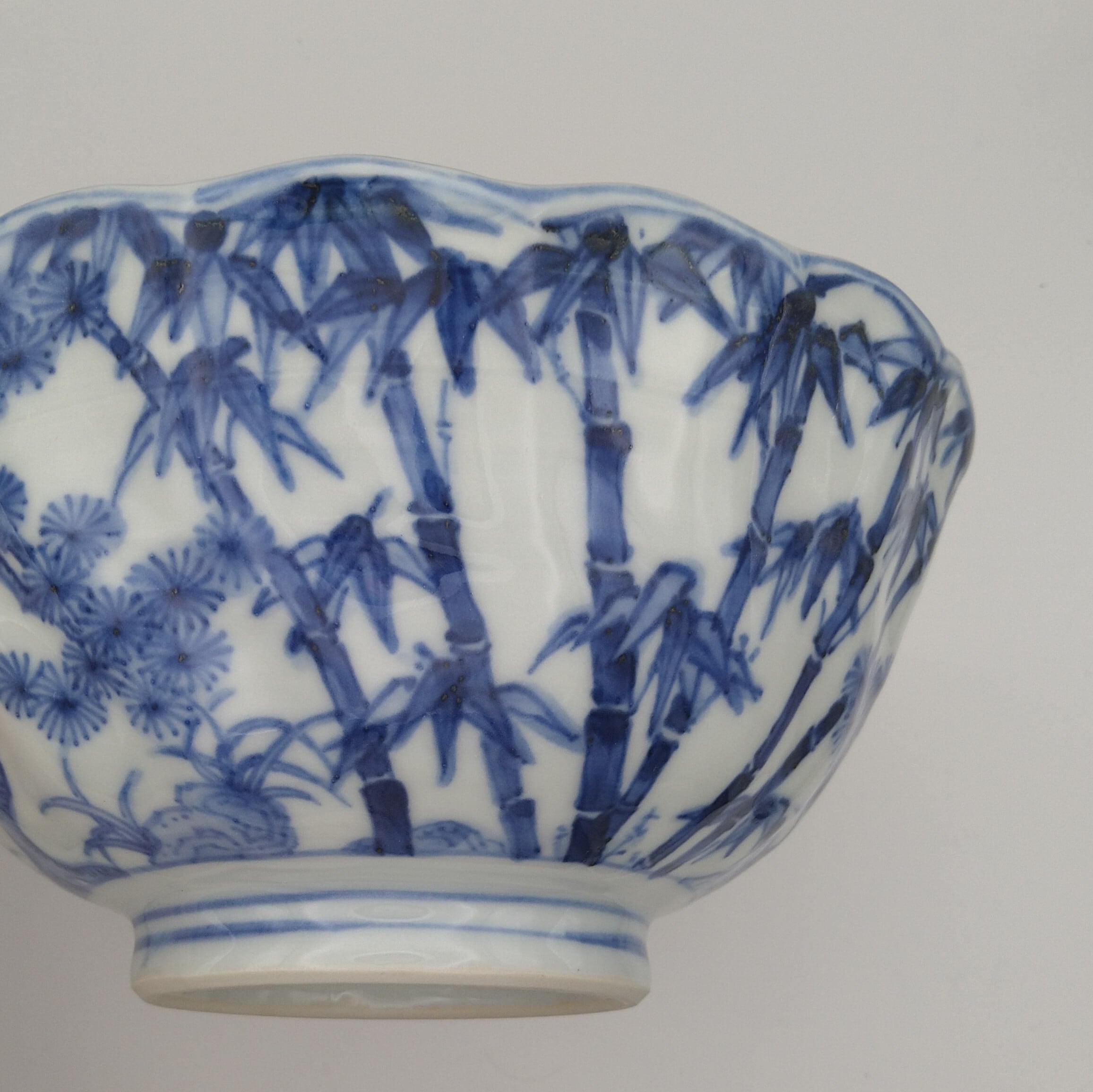 ⭕273 予約商品 古伊万里 祥瑞染付白抜 花鳥文様白鷺図 ５客無傷 江戸期 祥瑞花鳥図鉢」曾宇窯 | kutanieishin
