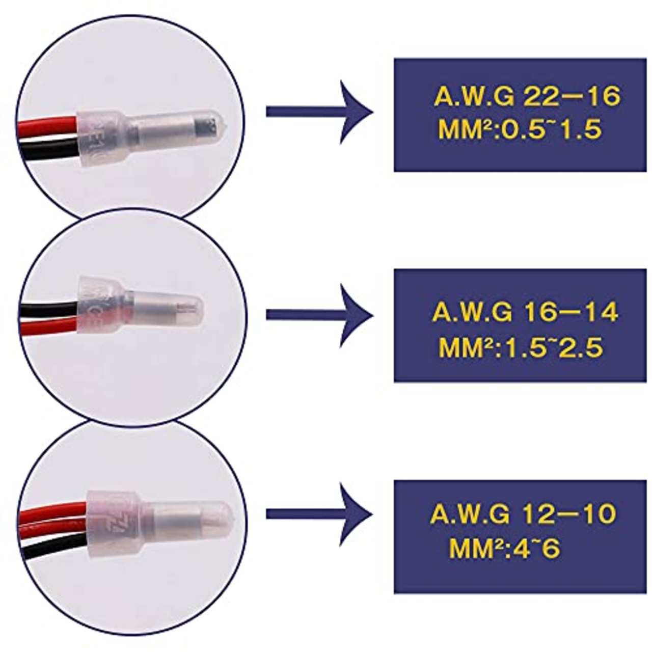 絶縁被覆付閉端接続子 CE型 タコスリーブ 圧着端子キャップ 取り替え セット 配線 取り替え 使いやすい AWG 22-16 16-14 12-10【250個セット】
