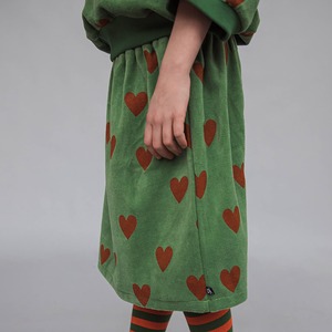 【23AW】カーラインク(CARLIJNQ)Hearts long skirt(velvet)　スカート　ハート　ベロア