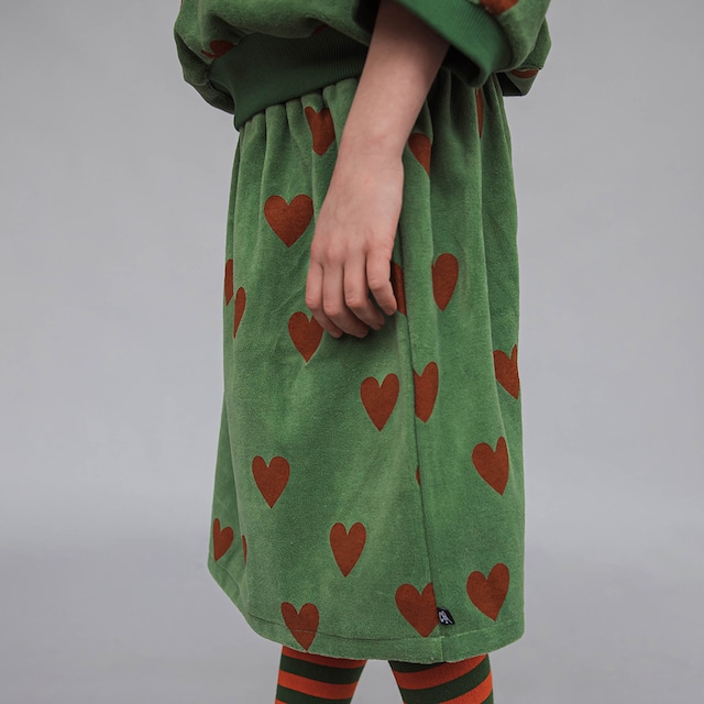 【23AW】カーラインク(CARLIJNQ)Hearts long skirt(velvet)　スカート　ハート　ベロア