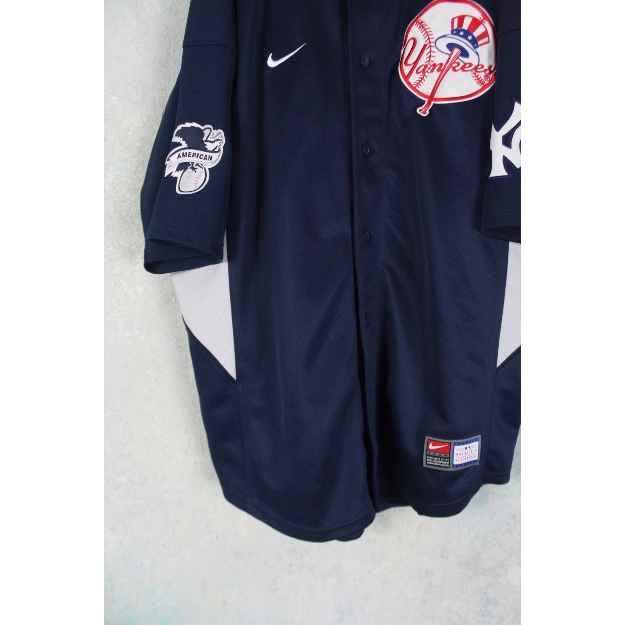 NIKE ナイキ MLB ヤンキース YANKEES ベースボールシャツ NIKE Yankees刺繍 ベースボールシャツ【FF-3573】 | cv