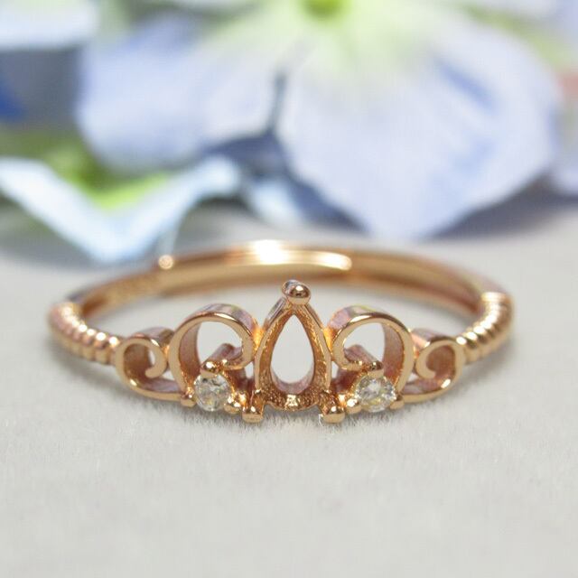 5×3㎜ ドロップ カールリエル S925 リング台 PG