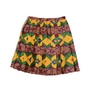 MAG DELEINE(FR)   vintage   african pattern   pleated  skirt