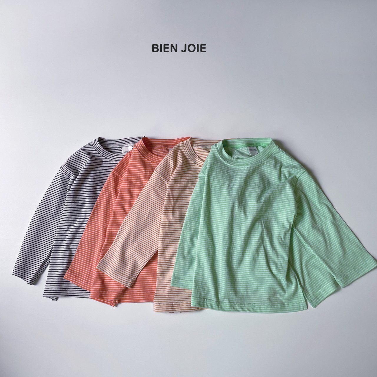 グリーン100 | 均一セール【即納】BIEN JOIE|90-140cm|mornig stripe T