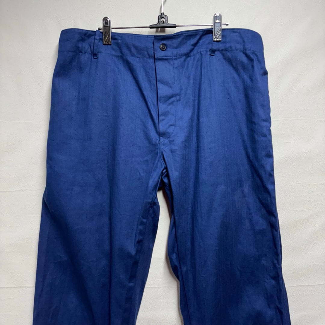 メンズ 70s フレンチワーク パンツ ダブルニー L〜XL相当 ツイル