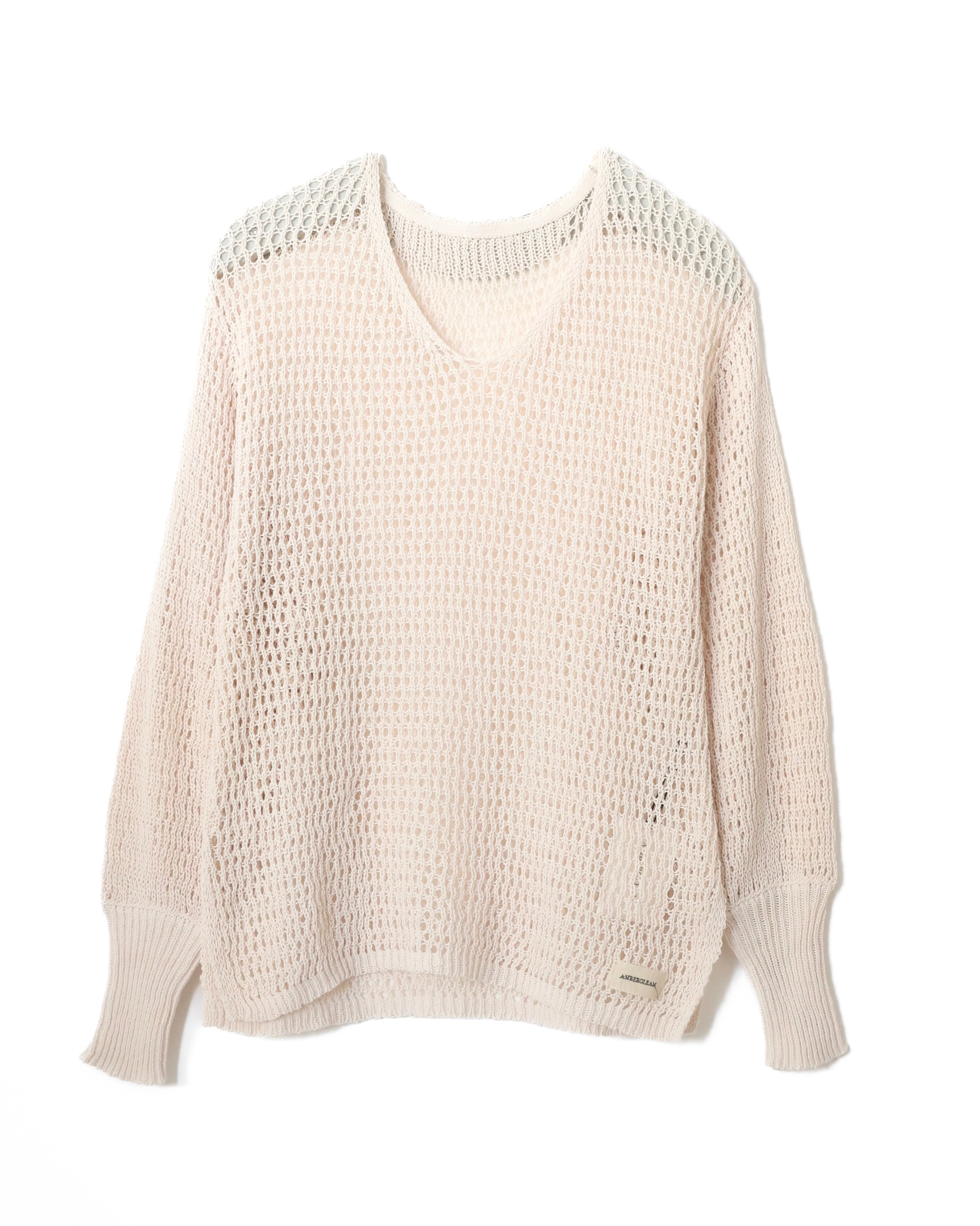 Mesh Knit Cotton V Neck / メッシュニットコットンVネック Mesh Knit Cotton V Neck / メッシュニットコットンVネック