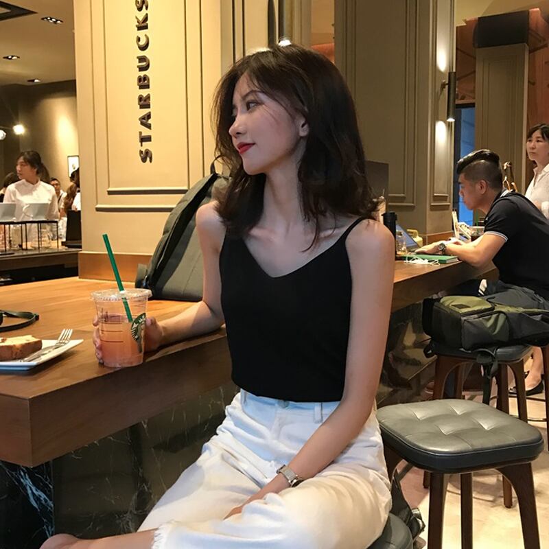 スプリングサマーレッドノースリーブトップス 春物 夏物 試着室58778791866