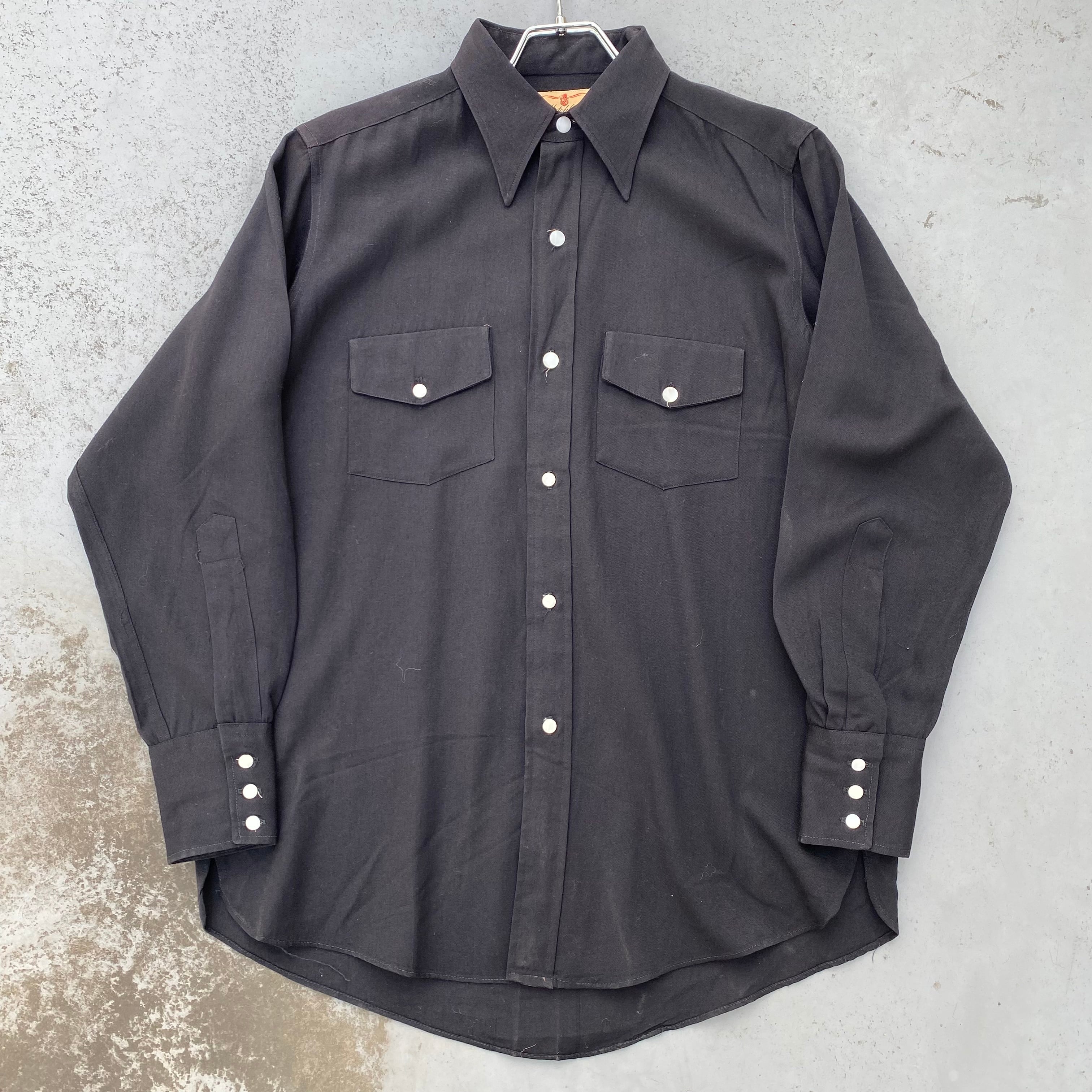 XL‼︎】70's Sears Shadow Plaid Open Collar Rayon Shirt “KINGS ROAD