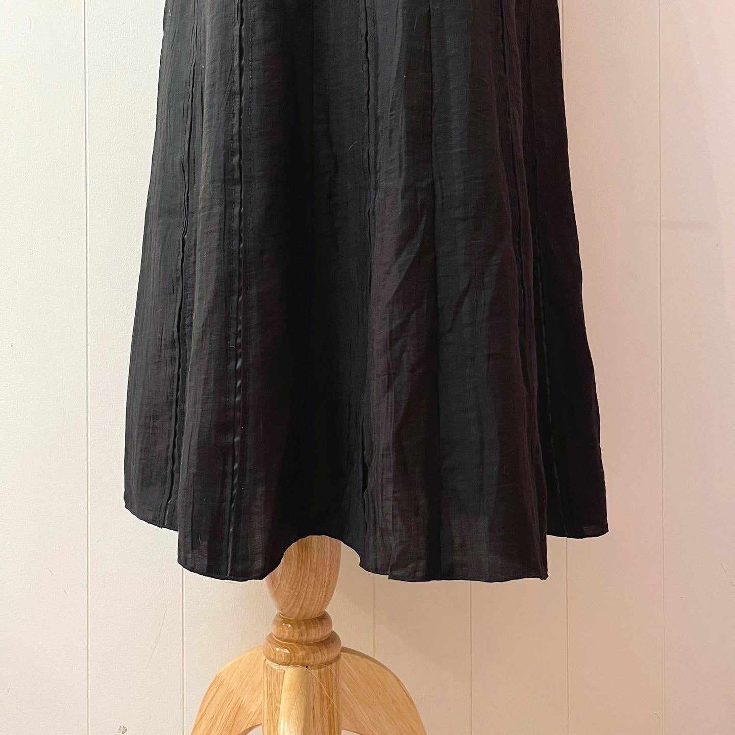 black line sheer long skirt