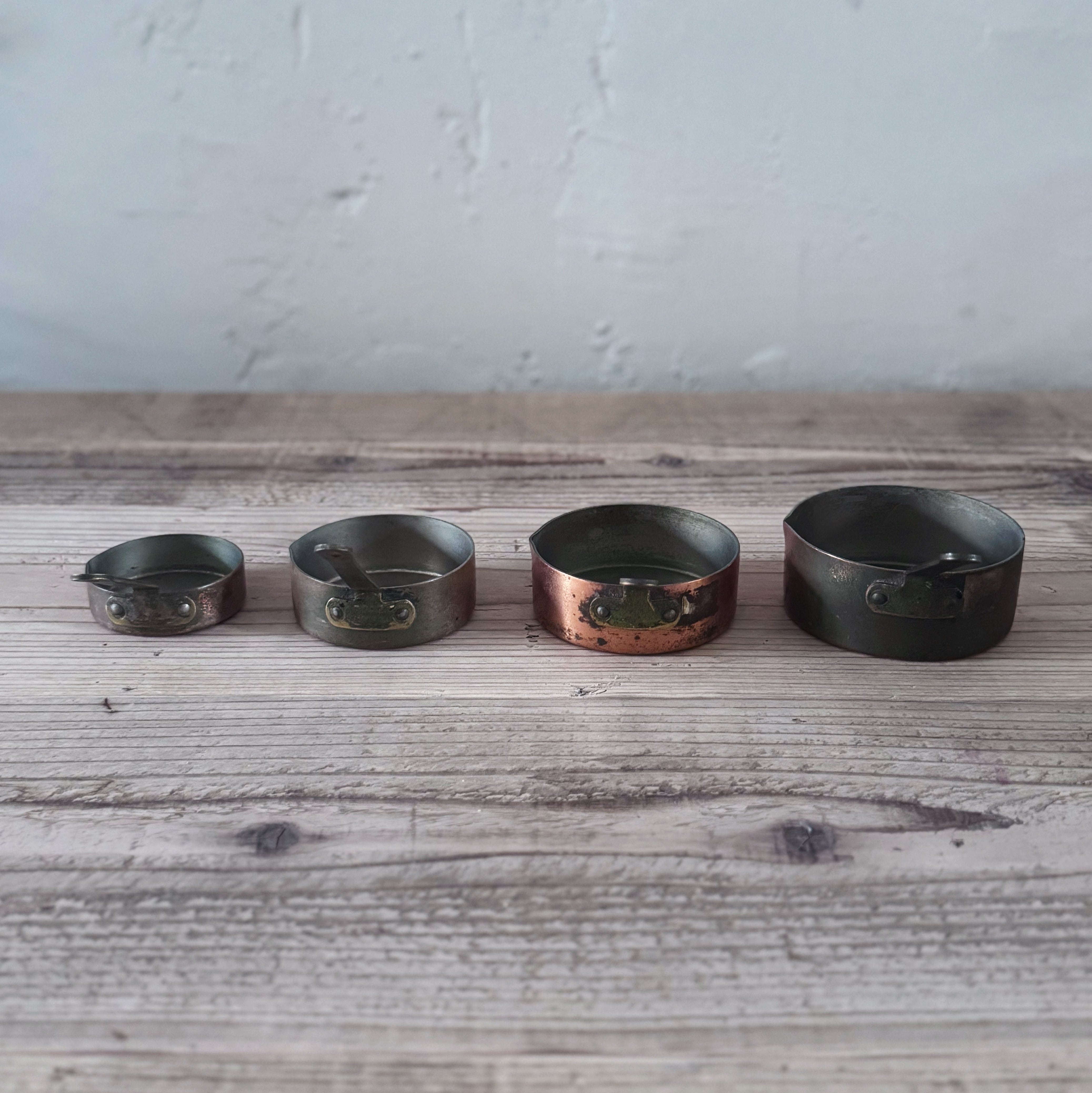 コッパーパン／銅鍋／4点セット／イギリス／フランス／アンティーク