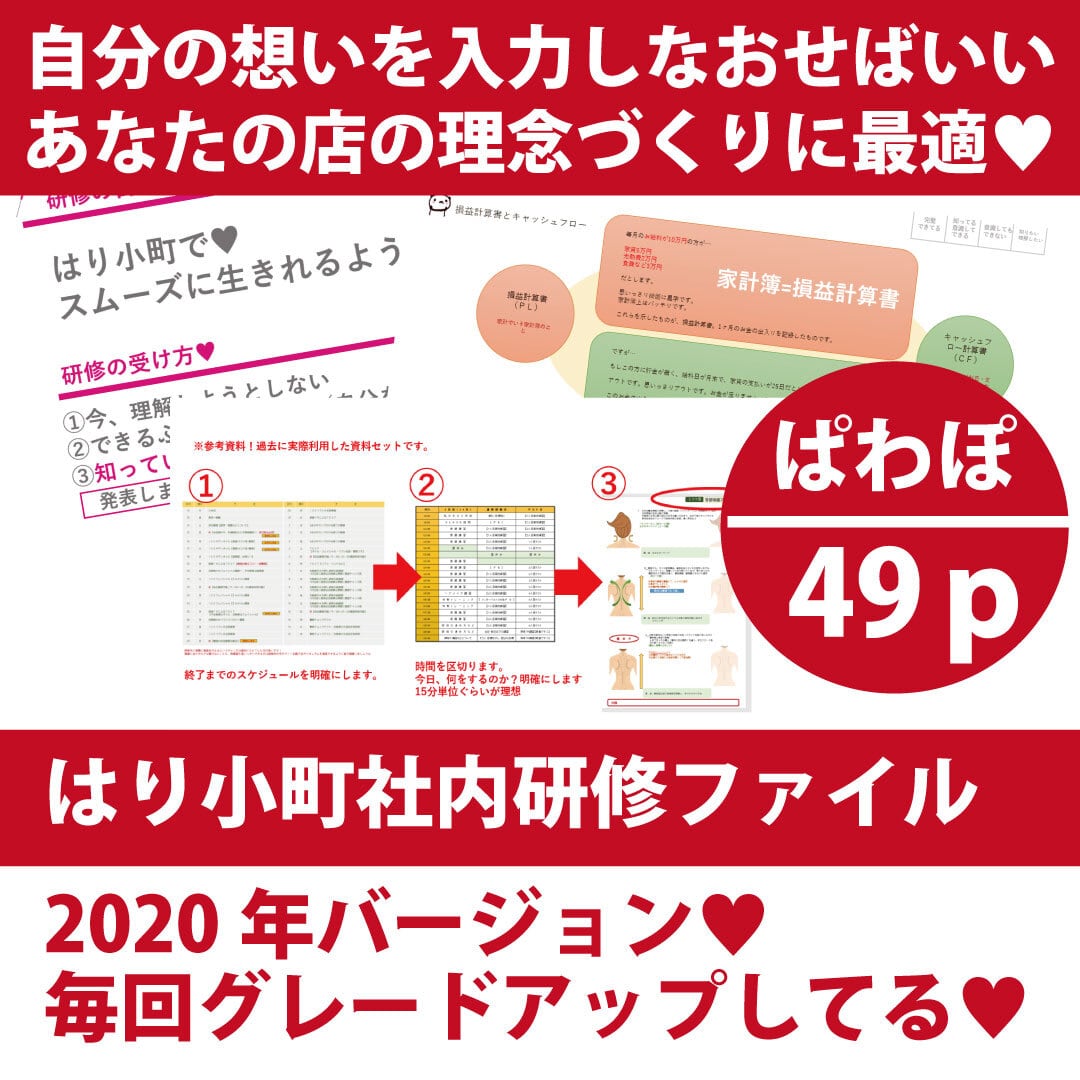 はり小町・新人研修資料【あなた流に書き換えて~
