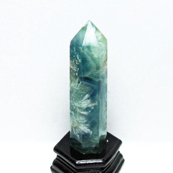 エンジェルフェザー フローライト 六角柱 台座付属 一点物  152-3354