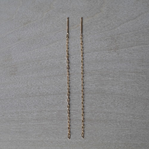 [送料無料] K18 American LAzuki chain earrings(E004)