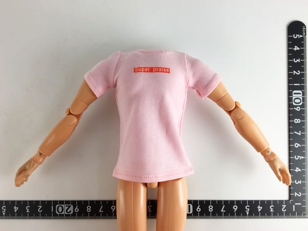 ドール服 1/6 男女兼用27 Super praise 半袖Tシャツ ピンク STK 05925 - 画像3