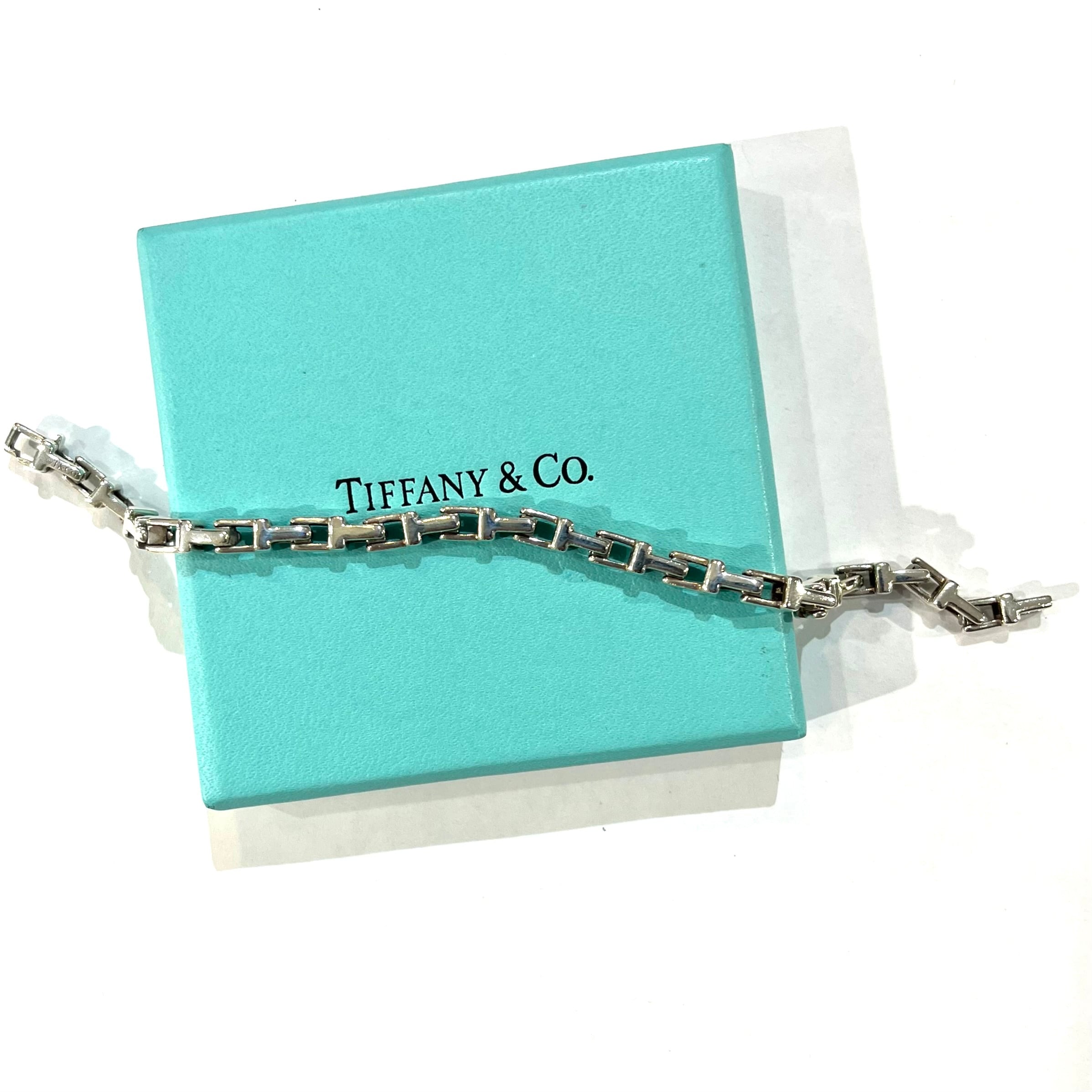 激レア【TIFFANY&CO. 】2318 Tモチーフ リンクシルバーブレスレット
