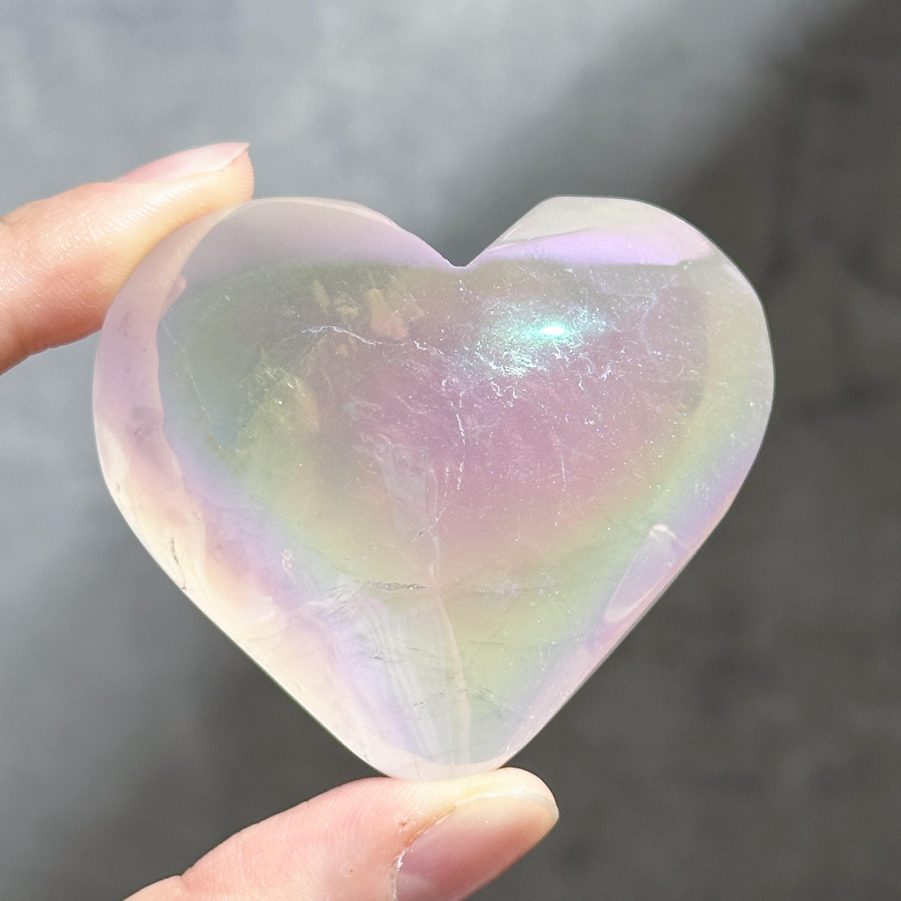 Bigエンジェルオーラローズクォーツ ハート84♡ Angel Aura Rose