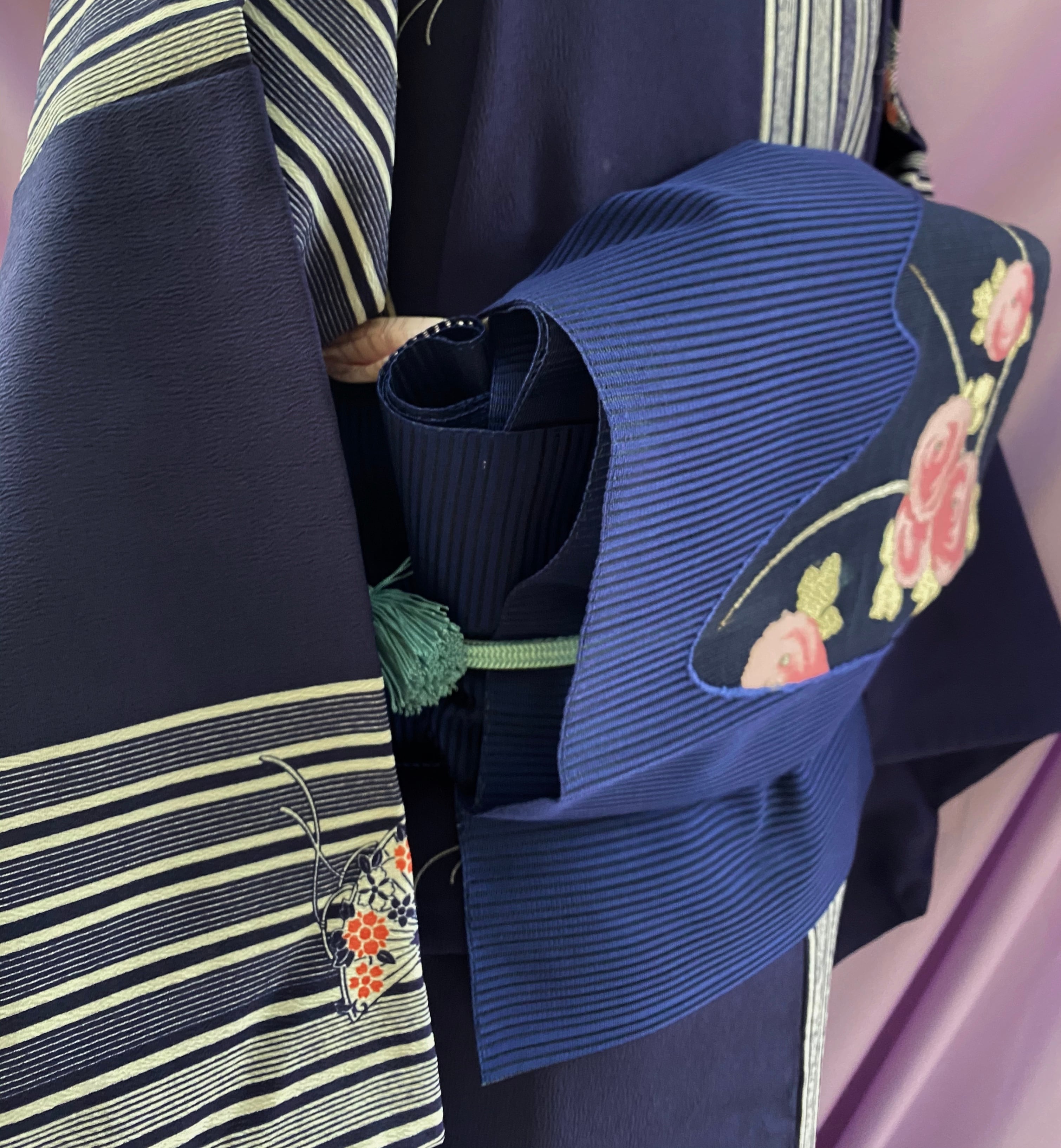青に菊模様の名古屋帯〉﻿絽綴れ 織り出し 夏帯 送料無料 | 和小物 あかりや