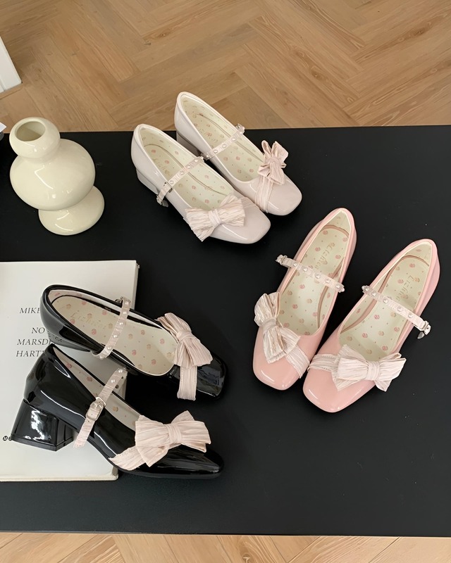 ラッピングリボンエナメルパンプス（3 colors）　2503009