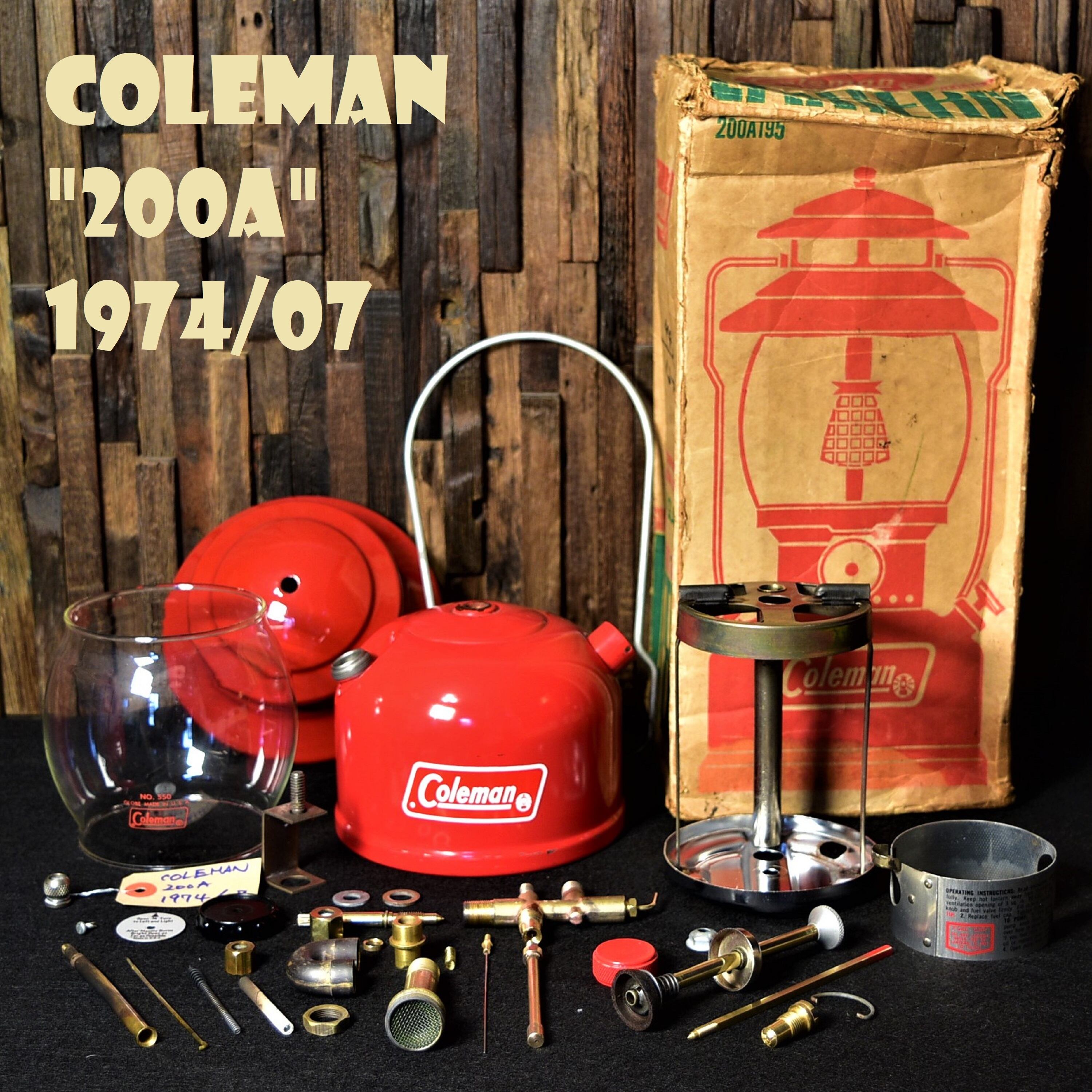 コールマン 200A 1974年7月製造 マルーン 後期型 ホワイトボーダー 白枠 ランタン COLEMAN ビンテージ 美品 完全分解清掃  メンテナンス済み | スーパービンテージデポ【Super Vintage Depot】