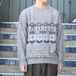 EU VINTAGE tris line PATTERNED DESIGN KNIT/ヨーロッパ古着柄デザインニット