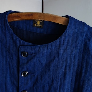 classic frenchwork blouson / frenchblue herringbone