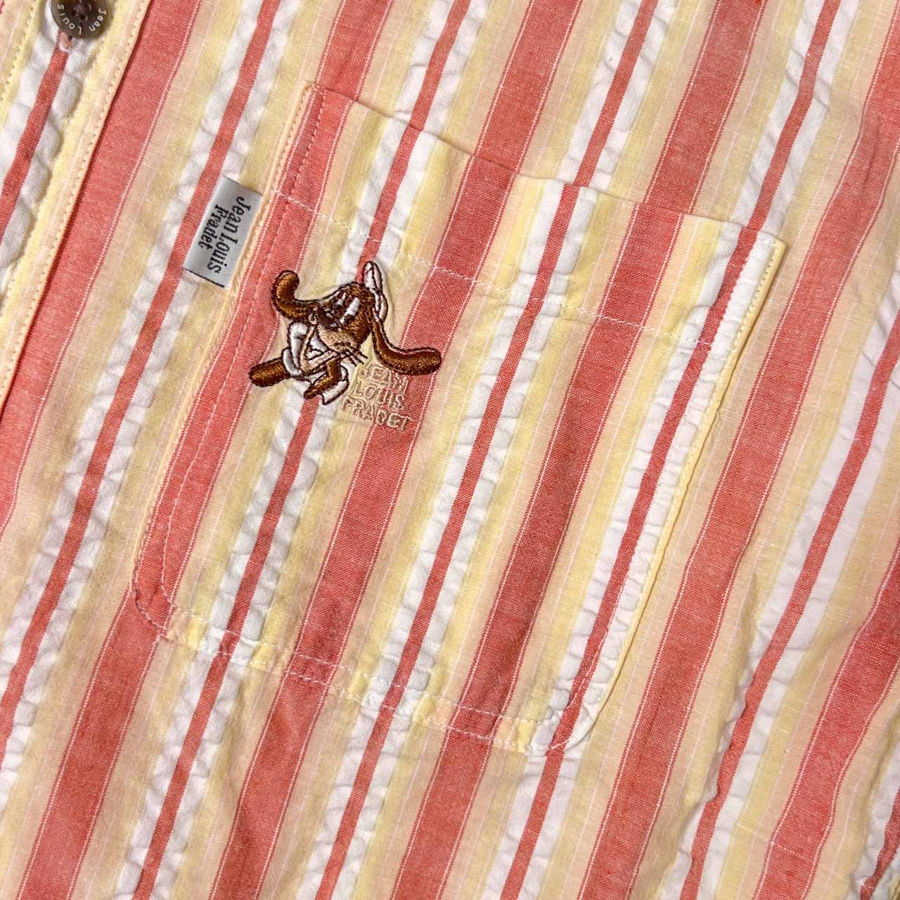 Jean Louis Fradet ジャンルイフラデ ストライプ シアサッカー 半袖シャツ M/マルチ メンズ