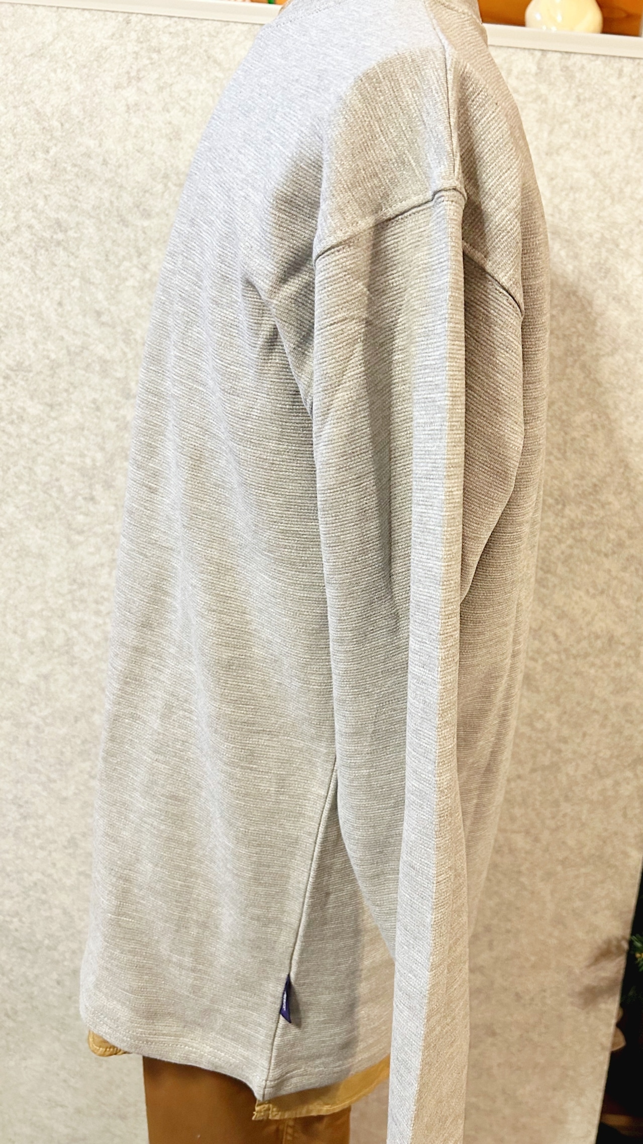 メンズ リップルダブルフェイス  長袖Tシャツ