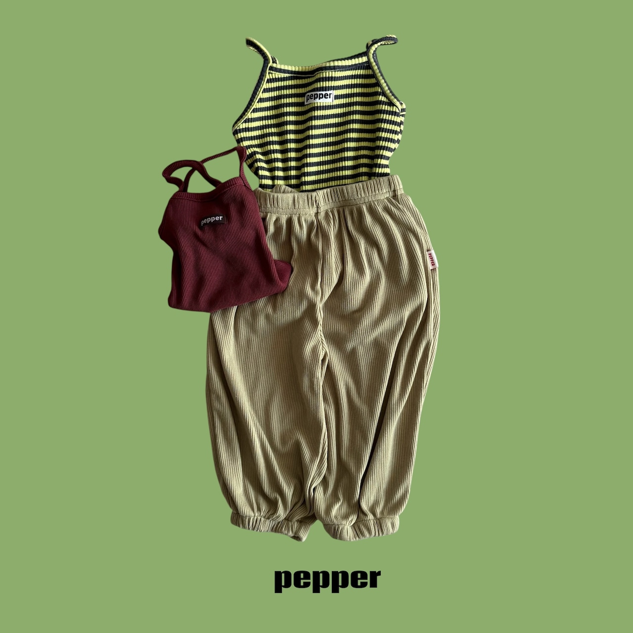 【取寄/韓国直送】PEPPER 26/SM オリーブジョガーパンツ|夏服|韓国子供服