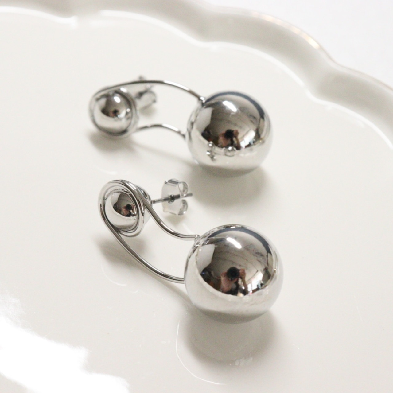 ダブルボールピアス ニッケルフリーポスト使用 低アレルギー bittersweet